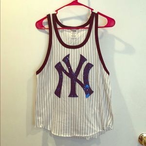 Rare! Yankees baseball tank PINK